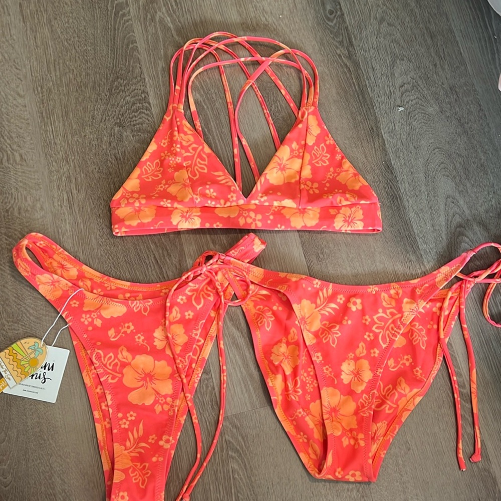 Kulani Kinis Floral Orange Bikini Set